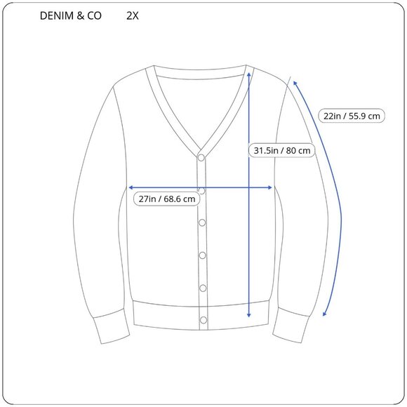 Denim Co Womens Sweater 2X Cardigan Long Sleeve Red Soft Acrylic SWE176E - Picture 2 of 7